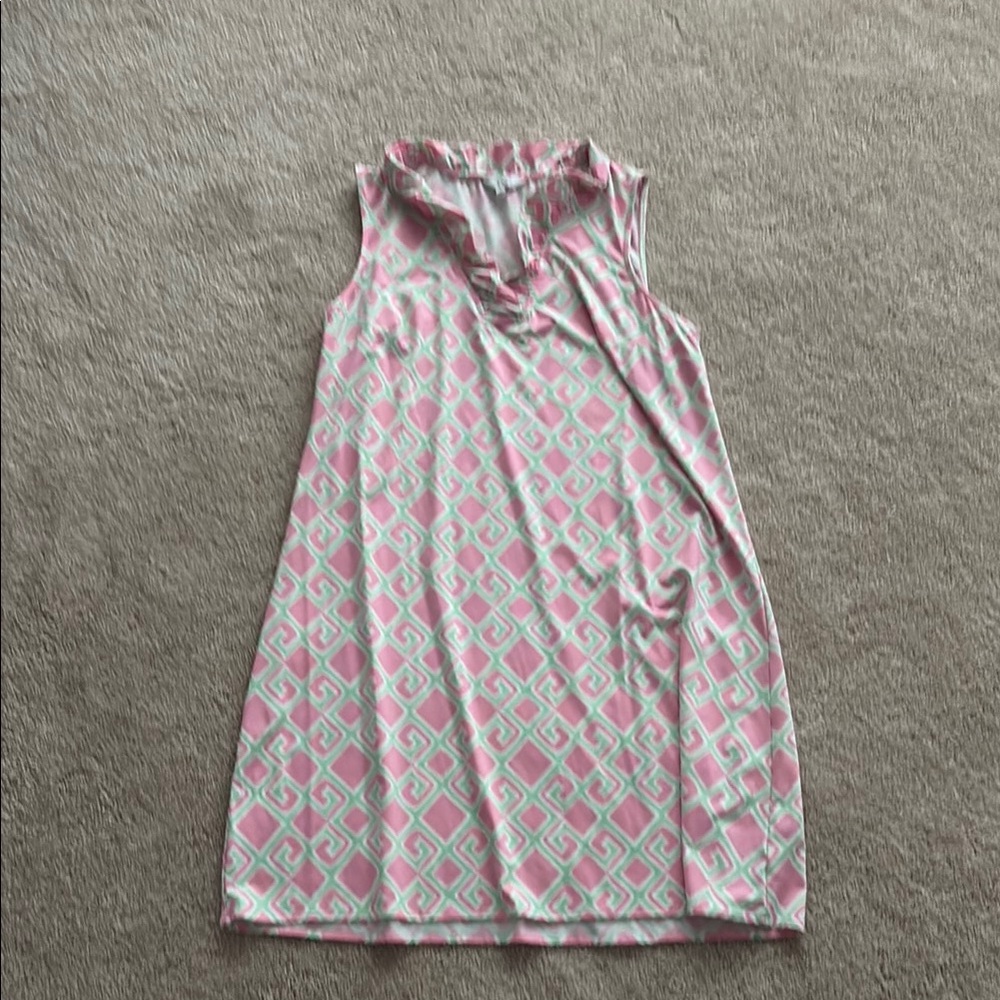 Crown & Ivy Pink and Green Sleeveless Sundress